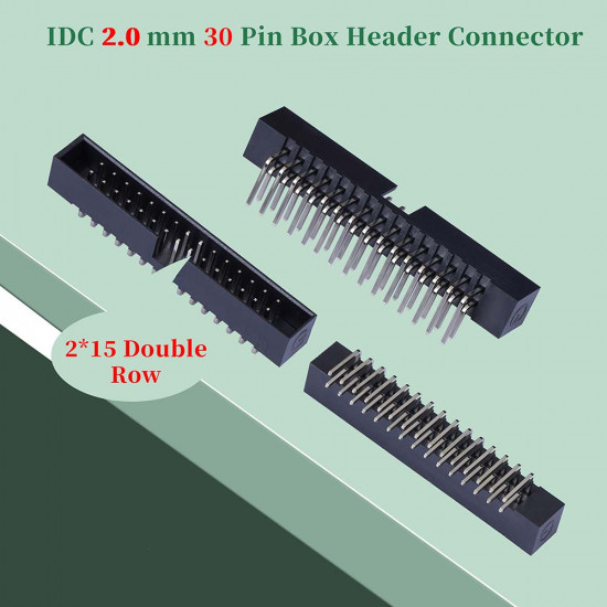 2.0 mm 2*15 Double Row 30 Pin IDC Box Header Connector Male Socket SMT Terminal 2.0 mm 2*15 Double Row 30 Pin IDC Box Header Connector Male Socket SMT Terminal