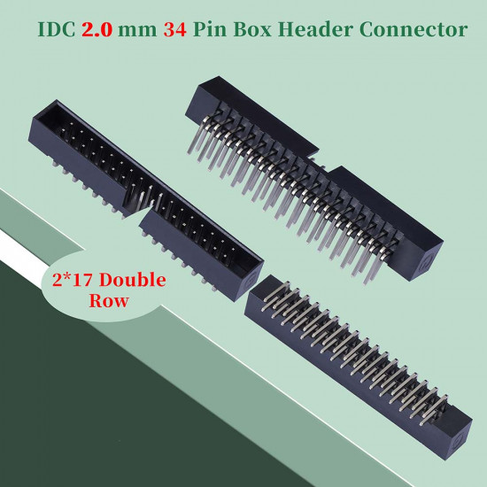 2.0 mm 2*17 Double Row 34 Pin IDC Box Header Connector Male Socket SMT Terminal 2.0 mm 2*17 Double Row 34 Pin IDC Box Header Connector Male Socket SMT Terminal