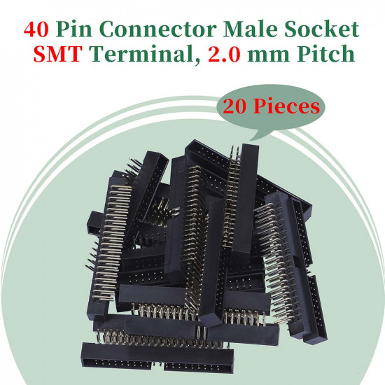 2.0 mm 2*20 Double Row 40 Pin IDC Box Header Connector Male Socket SMT Terminal 2.0 mm 2*20 Double Row 40 Pin IDC Box Header Connector Male Socket SMT Terminal