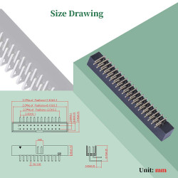 2.0 mm 2*20 Double Row 40 Pin IDC Box Header Connector Male Socket SMT Terminal