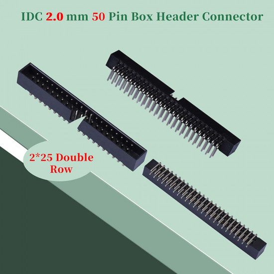2.0 mm 2*25 Double Row 50 Pin IDC Box Header Connector Male Socket SMT Terminal