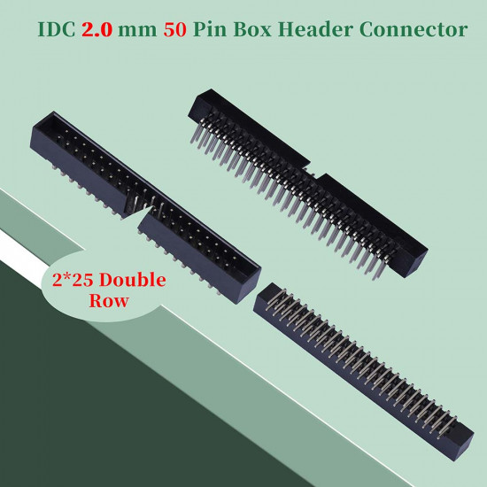 2.0 mm 2*25 Double Row 50 Pin IDC Box Header Connector Male Socket SMT Terminal 2.0 mm 2*25 Double Row 50 Pin IDC Box Header Connector Male Socket SMT Terminal