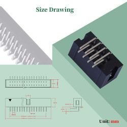 2.54 mm 2*4 Double Row 8 Pin IDC Box Header Connector Male Socket SMT Terminal