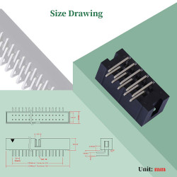 2.54 mm 2*5 Double Row 10 Pin IDC Box Header Connector Male Socket SMT Terminal