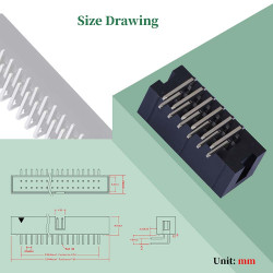 2.54 mm 2*6 Double Row 12 Pin IDC Box Header Connector Male Socket SMT Terminal