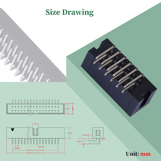 2.54 mm 2*6 Double Row 12 Pin IDC Box Header Connector Male Socket SMT Terminal 2.54 mm 2*6 Double Row 12 Pin IDC Box Header Connector Male Socket SMT Terminal