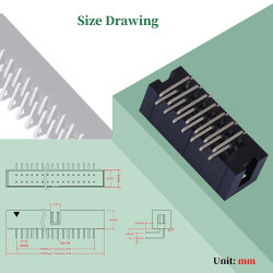 2.54 mm 2*7 Double Row 14 Pin IDC Box Header Connector Male Socket SMT Terminal