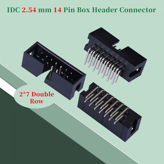 2.54 mm 2*7 Double Row 14 Pin IDC Box Header Connector Male Socket SMT Terminal 2.54 mm 2*7 Double Row 14 Pin IDC Box Header Connector Male Socket SMT Terminal