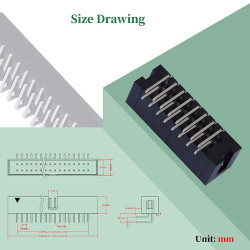 2.54 mm 2*8 Double Row 16 Pin IDC Box Header Connector Male Socket SMT Terminal