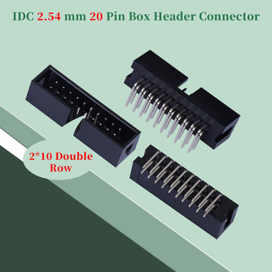 2.54 mm 2*10 Double Row 20 Pin IDC Box Header Connector Male Socket SMT Terminal