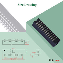 2.54 mm 2*12 Double Row 24 Pin IDC Box Header Connector Male Socket SMT Terminal