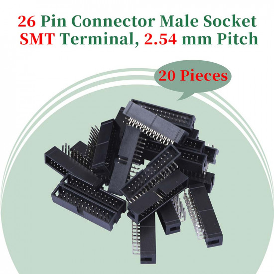 2.54 mm 2*13 Double Row 26 Pin IDC Box Header Connector Male Socket SMT Terminal 2.54 mm 2*13 Double Row 26 Pin IDC Box Header Connector Male Socket SMT Terminal