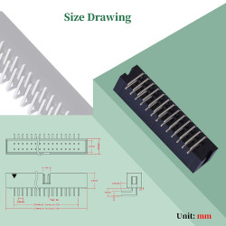 2.54 mm 2*13 Double Row 26 Pin IDC Box Header Connector Male Socket SMT Terminal