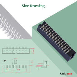 2.54 mm 2*15 Double Row 30 Pin IDC Box Header Connector Male Socket SMT Terminal