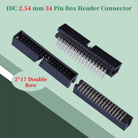 2.54 mm 2*17 Double Row 34 Pin IDC Box Header Connector Male Socket SMT Terminal 2.54 mm 2*17 Double Row 34 Pin IDC Box Header Connector Male Socket SMT Terminal
