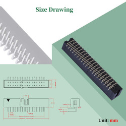 2.54 mm 2*20 Double Row 40 Pin IDC Box Header Connector Male Socket SMT Terminal