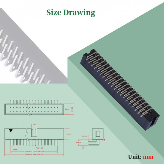 2.54 mm 2*20 Double Row 40 Pin IDC Box Header Connector Male Socket SMT Terminal 2.54 mm 2*20 Double Row 40 Pin IDC Box Header Connector Male Socket SMT Terminal