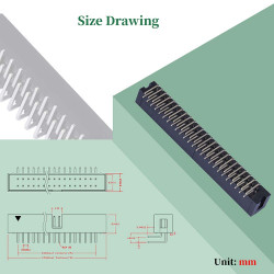 2.54 mm 2*25 Double Row 50 Pin IDC Box Header Connector Male Socket SMT Terminal