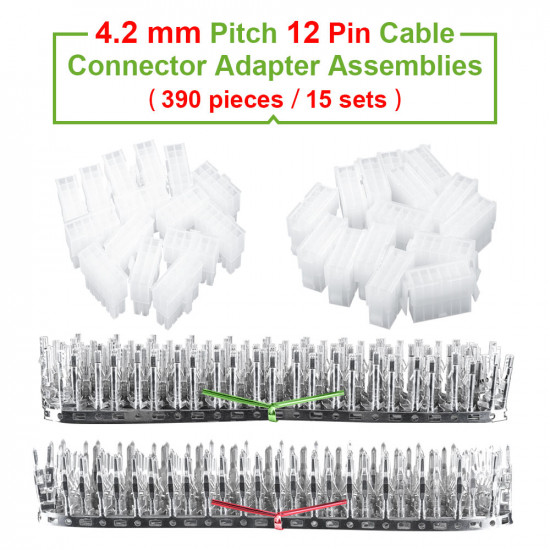 4.2 mm Pitch 12 Pin Automotive Cable Connector Adapter Assemblies Kit.