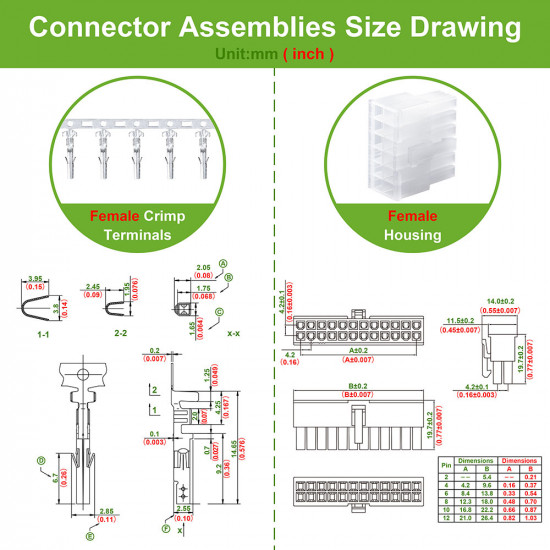 4.2 mm Pitch 12 Pin Automotive Cable Connector Adapter Assemblies Kit. 4.2 mm Pitch 12 Pin Automotive Cable Connector Adapter Assemblies Kit.