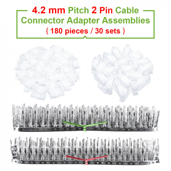 4.2 mm Pitch 2 Pin Automotive Cable Connector Adapter Assemblies Kit.