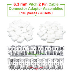 6.3 mm Pitch 2 Pin Automotive Cable Connector Adapter Assemblies Kit.