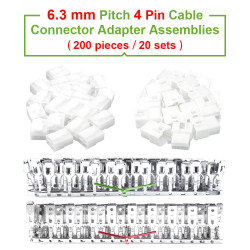 6.3 mm Pitch 4 Pin Automotive Cable Connector Adapter Assemblies Kit.