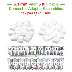 6.3 mm Pitch 6 Pin Automotive Cable Connector Adapter Assemblies Kit.