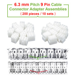 6.3 mm Pitch 9 Pin Automotive Cable Connector Adapter Assemblies Kit.