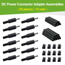 3.5*1.3 mm DC Power Male Plug and Female Socket with Shrink Tube.