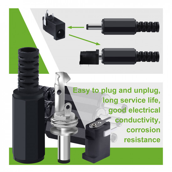 3.5*1.3 mm DC Power Male Plug and Female Socket with Shrink Tube. 3.5*1.3 mm DC Power Male Plug and Female Socket with Shrink Tube.