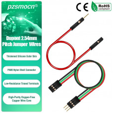 DuPont 2.54 mm 4-Pin Male-Male Connector 24AWG 20cm Silicone Cable (10 Sets / 60 Pcs)