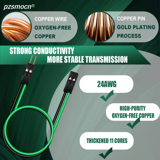 DuPont 2.54 mm 2-Pin Male-Female Connector 24AWG 20cm Silicone Cable (20 Sets / 80 Pcs) DuPont 2.54 mm 2-Pin Male-Female Connector 24AWG 20cm Silicone Cable (20 Sets / 80 Pcs)