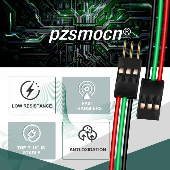 DuPont 2.54 mm 3-Pin Male-Female Connector 24AWG 20cm Silicone Cable (15 Sets / 75 Pcs) DuPont 2.54 mm 3-Pin Male-Female Connector 24AWG 20cm Silicone Cable (15 Sets / 75 Pcs)
