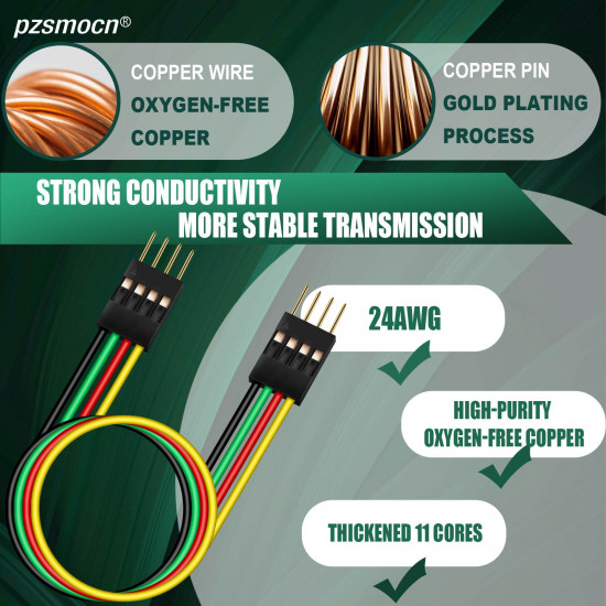 DuPont 2.54 mm 4-Pin Male-Male Connector 24AWG 20cm Silicone Cable (10 Sets / 60 Pcs) DuPont 2.54 mm 4-Pin Male-Male Connector 24AWG 20cm Silicone Cable (10 Sets / 60 Pcs)