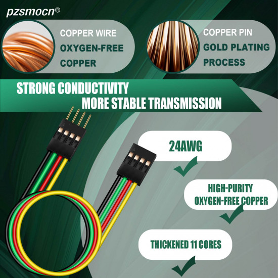 DuPont 2.54 mm 4-Pin Male-Female Connector 24AWG 20cm Silicone Cable (10 Sets / 60 Pcs) DuPont 2.54 mm 4-Pin Male-Female Connector 24AWG 20cm Silicone Cable (10 Sets / 60 Pcs)