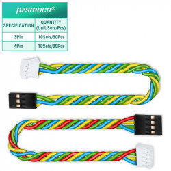 DuPont 2.54mm 3-Pin to JST PH 2.0mm 3-Pin Connector 22AWG 30cm Silicone Cable (10 Sets / 30 Pcs)