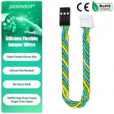 DuPont 2.54mm 3-Pin to JST PH 2.0mm 3-Pin Connector 22AWG 30cm Silicone Cable (10 Sets / 30 Pcs)