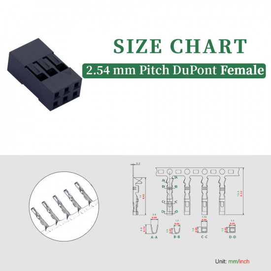 2.54 mm DuPont Double Row 3-Pin Female Connector Kit 2.54 mm DuPont Double Row 3-Pin Female Connector Kit