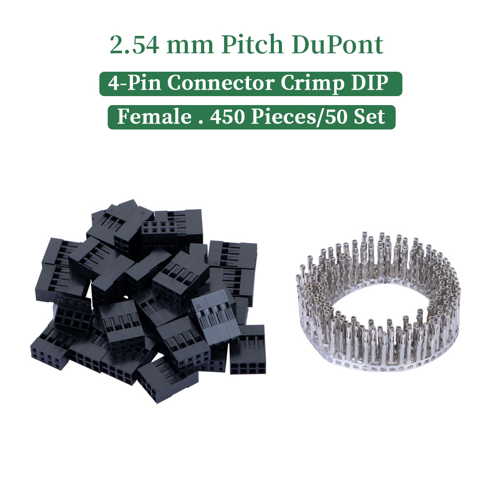 Connecteur Dupont MX Complet 4 broches Femelle - 4 Pins - 2,54 mm - A  Clipser - Euro Makers