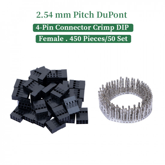 2.54 mm DuPont Double Row 4-Pin Female Connector Kit