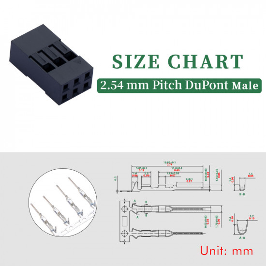 2.54 mm DuPont Double Row 3-Pin Male Connector Kit 2.54 mm DuPont Double Row 3-Pin Male Connector Kit