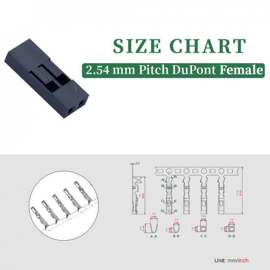 2.54 mm DuPont 2-Pin Female Connector Kit