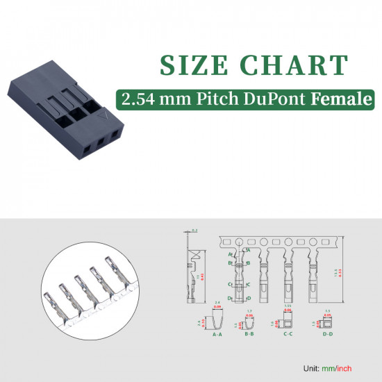 2.54 mm DuPont 3-Pin Female Connector Kit