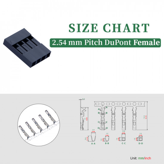 2.54 mm DuPont 4-Pin Female Connector Kit
