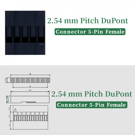 2.54 mm DuPont 5-Pin Female Connector Kit 2.54 mm DuPont 5-Pin Female Connector Kit