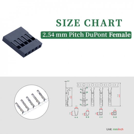 2.54 mm DuPont 5-Pin Female Connector Kit 2.54 mm DuPont 5-Pin Female Connector Kit