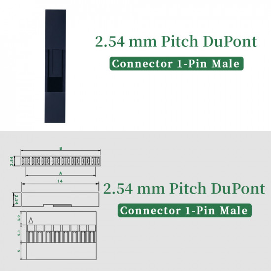 2.54 mm DuPont 1-Pin Male Connector Kit 2.54 mm DuPont 1-Pin Male Connector Kit