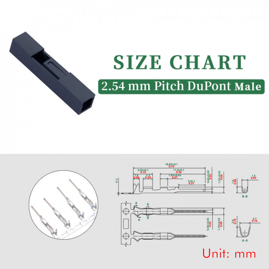 2.54 mm DuPont 1-Pin Male Connector Kit