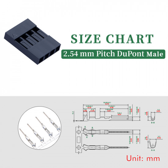 2.54 mm DuPont 4-Pin Male Connector Kit